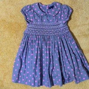 Grey with pink polka dots dress